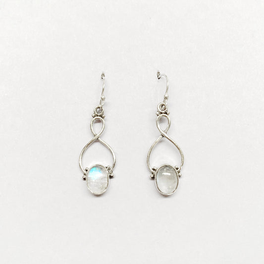 Moonstone Twist 925 Sterling Silver Earring