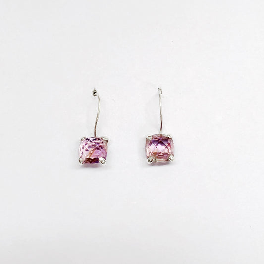 Amethyst Square Cut 925 Sterling Silver Earring