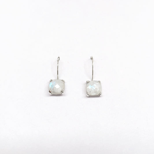 Moonstone Square Cut 925 Sterling Silver Earring
