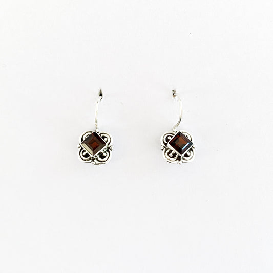 Garnet 925 Sterling Silver Earring