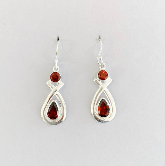 Garnet 925 Sterling Silver Earring