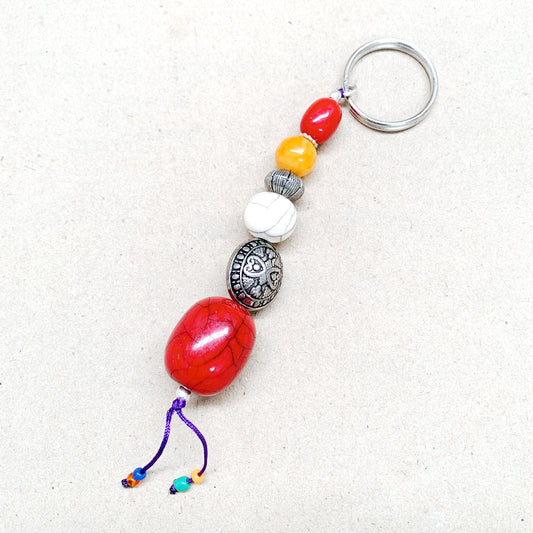 HANDMADE TIBETAN BEAD KEY RING