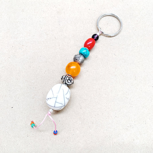HANDMADE TIBETAN BEAD KEY RING