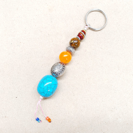 HANDMADE TIBETAN BEAD KEY RING