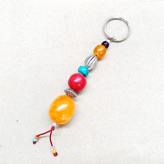 HANDMADE TIBETAN BEAD KEY RING