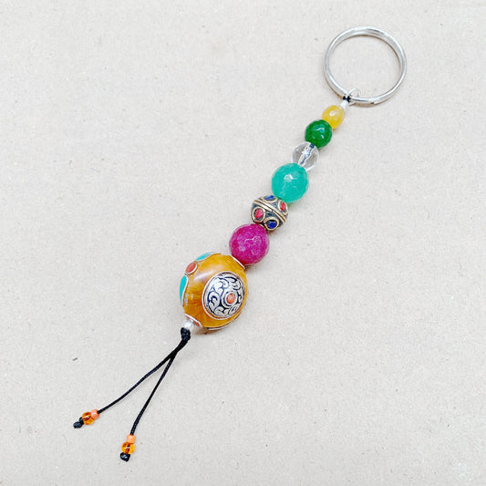 HANDMADE TIBETAN BEAD KEY RING