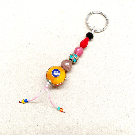 HANDMADE TIBETAN BEAD KEY RING