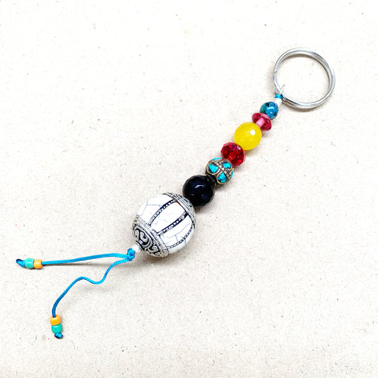 HANDMADE TIBETAN BEAD KEY RING