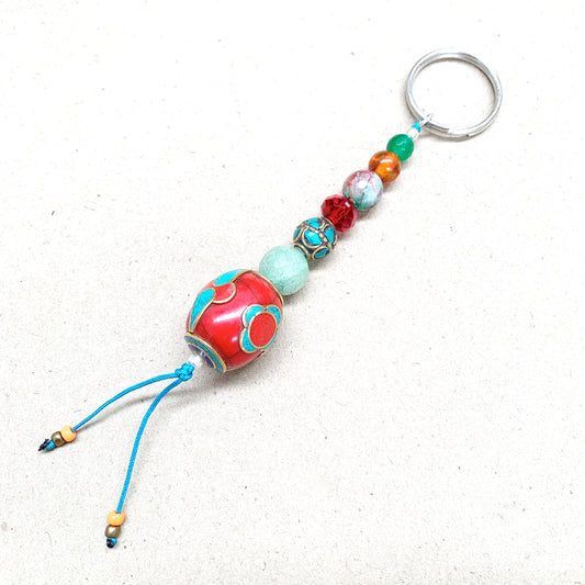 HANDMADE TIBETAN BEAD KEY RING