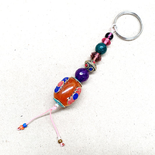 HANDMADE TIBETAN BEAD KEY RING