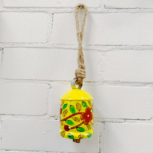 SINGLE PAINTED FLORAL BELL SUNSHINE 29X7CM