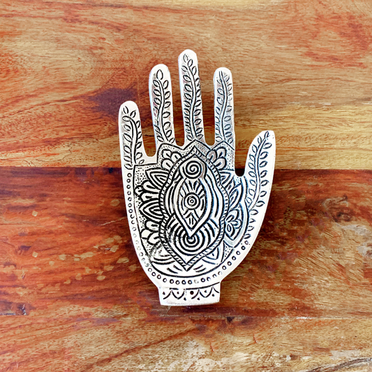 HAMSA CURVED INCENSE BURNER 10CM X 12.7CM