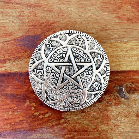 PENTAGRAM & 7 CHAKRA INCENSE BURNER 11.5CM