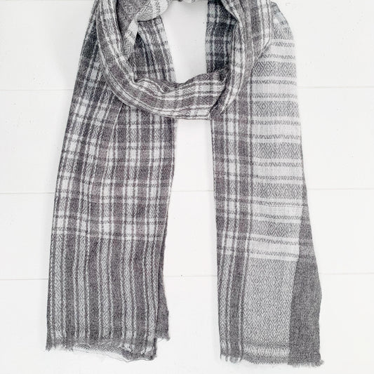 WOOL N CASHMERE BLEND PATTERNED WEAVE SOFT SHAWLS