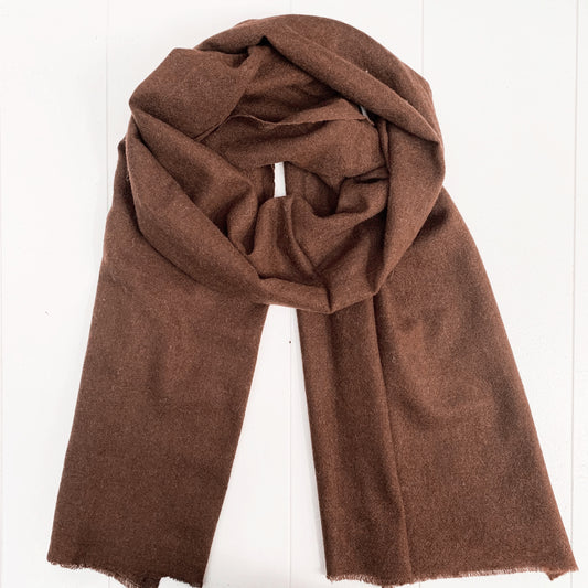 WOOL N CASHMERE BLEND 'CHOCOLATE' SOFT SHAWLS