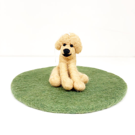 Obedient Needle felted Poodle Hanging 9x8CM