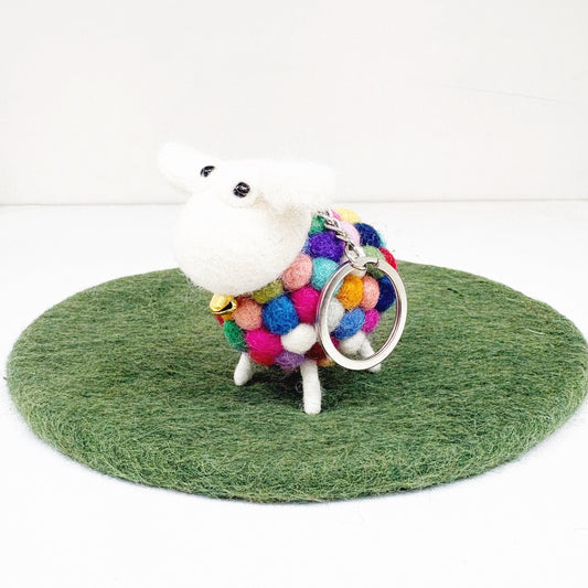 MINI FELT SHEEP HANGING 7.5X7CM