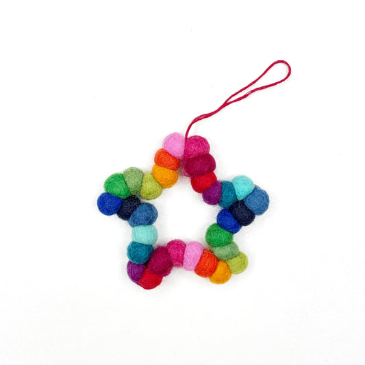 FELT STAR HANGING 8CM