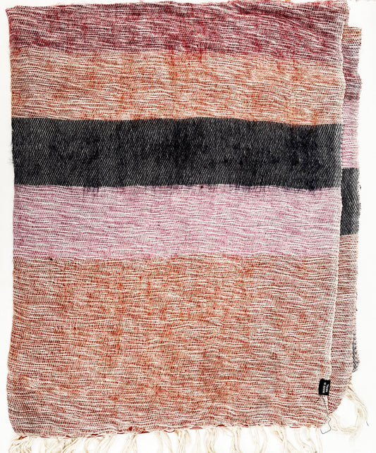 WOOL BLEND “Berry Noir” SHAWL 80x195CM