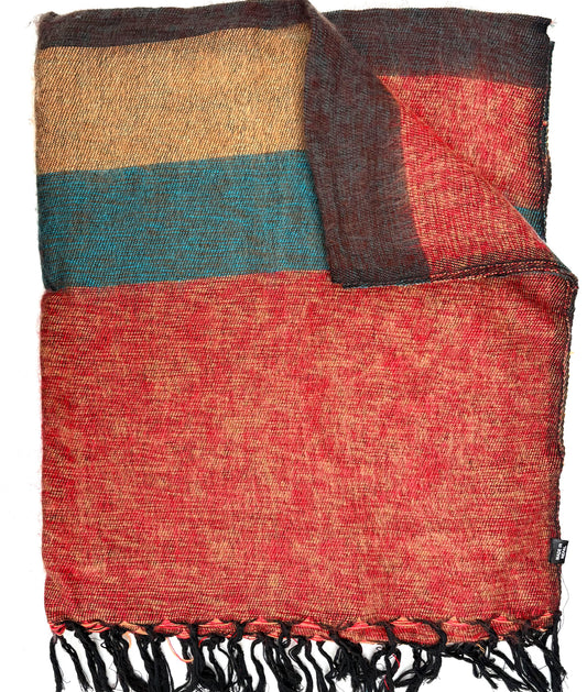 WOOL BLEND “Terracotta Fields” SHAWL 80x195CM