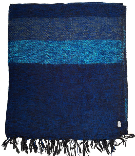 WOOL BLEND “Ocean Depths” SHAWL 80x195CM