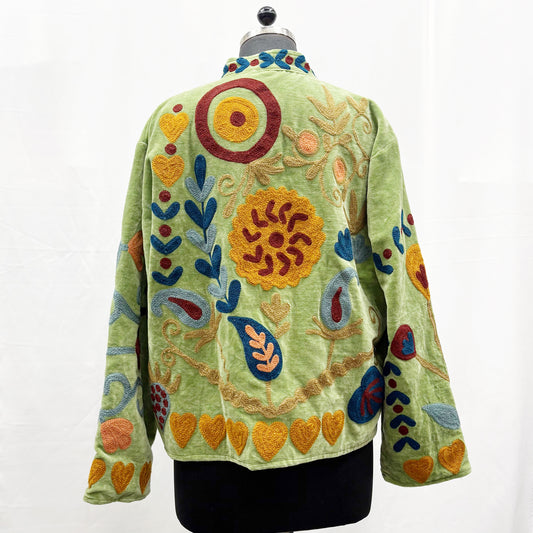 Reversible Velvet Sujani Emb. Jacket with Pocket