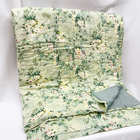 CHEESE COTTON BIRD PRINTED PADDED QUILT W/ COTTON FILLING