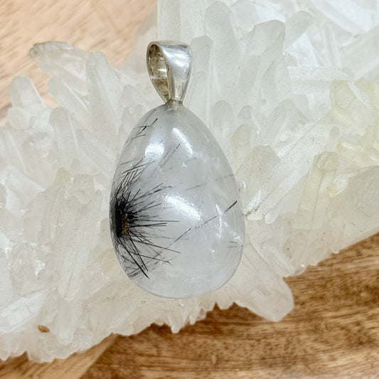 STERLING SILVER RUTILATED QUARTZ PENDANT