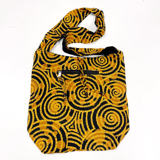 COTTON YELLOW SWIRL BAG