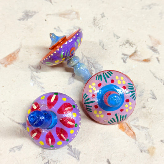 HAND PAINTED SPINNING TOPS