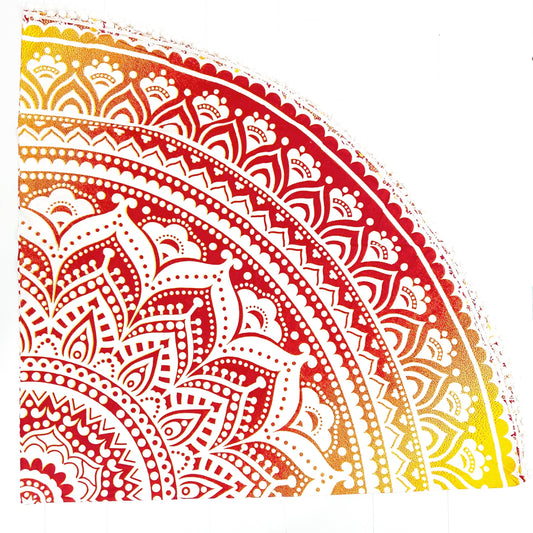 100% COTTON PRINTED ROUND THROW 210CM
