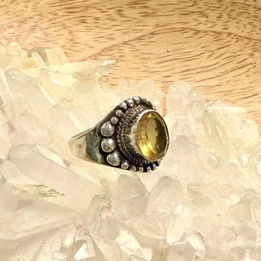 STERLING SILVER CITRINE RING