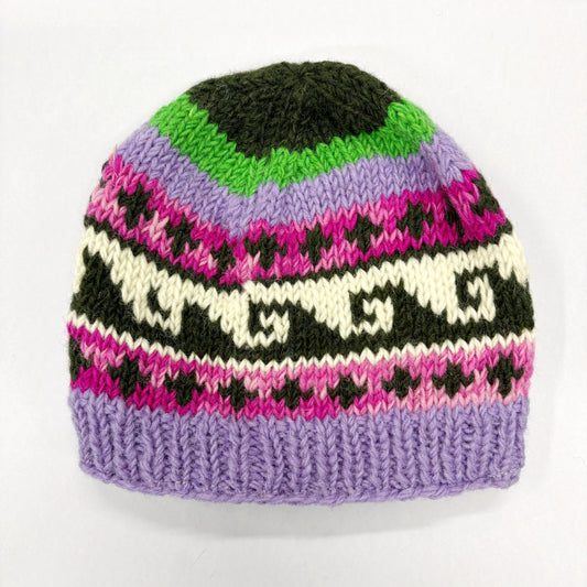 100% WOOL HAND KNITTED BEANY FLEECE LINED