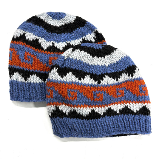 100% WOOL HAND KNITTED BEANY FLEECE LINED