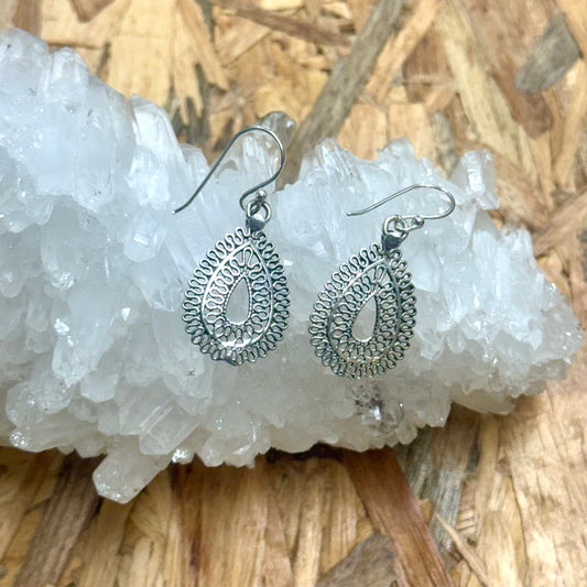 925 Sterling Silver Antique finish Tribal Earring