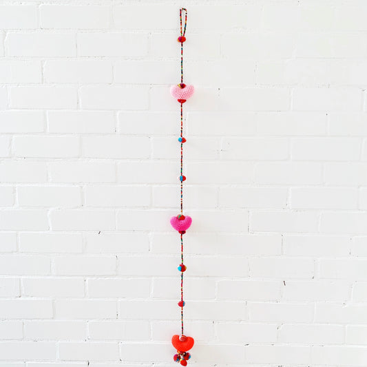 Hand Crochet 3-Heart Hanging