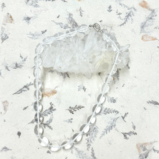 STERLING SILVER HOOK NATURAL CLEAR QUARTZ Necklace