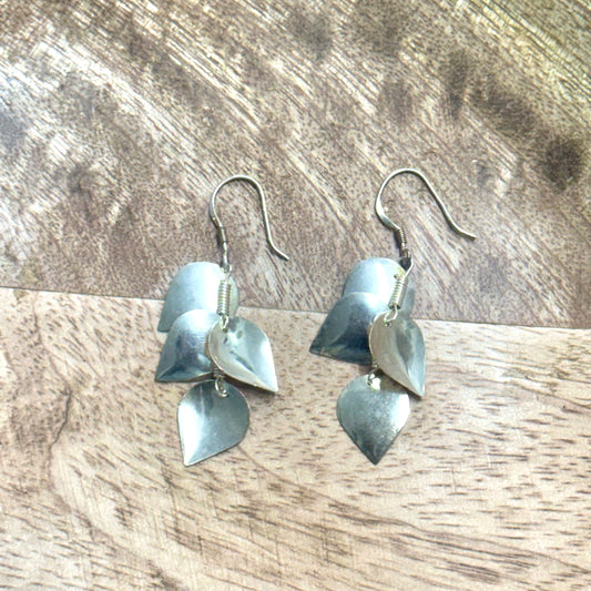 925 Sterling Silver Dangling leaves Earring