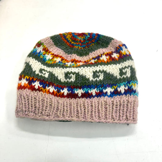 100% WOOL HAND KNITTED BEANY FLEECE LINED