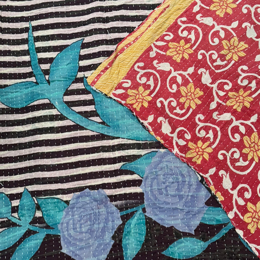 VINTAGE BENGALI KANTHA THROW JUL13