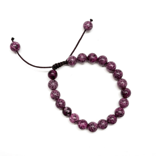 BRIGHT PURPLE LEPIDOLITE PRAYER BRACELET