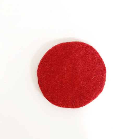 MINI FELT BALL COASTER RED 11CM