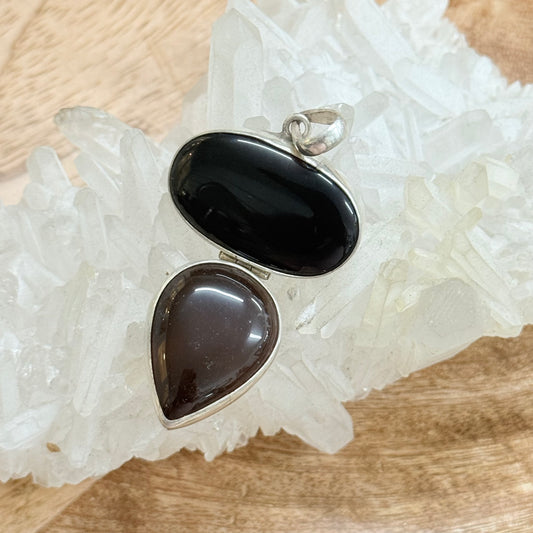 STERLING SILVER BLACK ONYX PENDANT