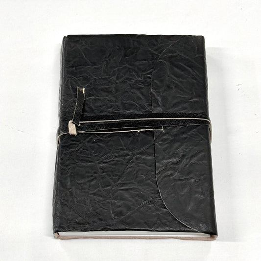 BLACK TEXTURED LEATHER JOURNAL 18x13.5CM