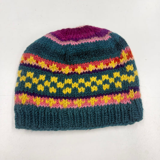 100% WOOL HAND KNITTED BEANY FLEECE LINED