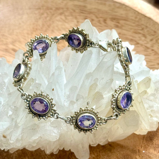 STERLING SILVER Amethyst BRACELET