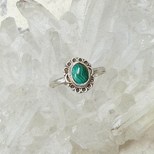 STERLING SILVER MALACHITE RING