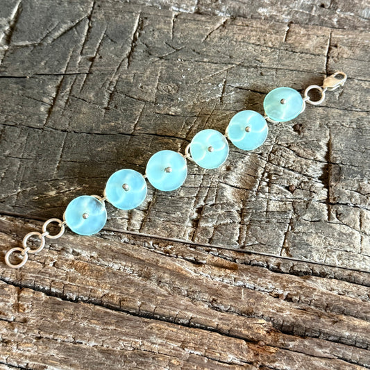 STERLING SILVER BLUE CHALCEDONY BRACELET