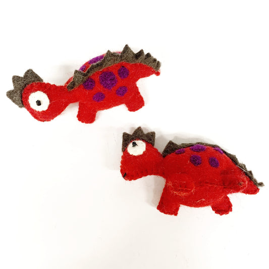 RED SPOTTED DINOSAUR 14x8CM