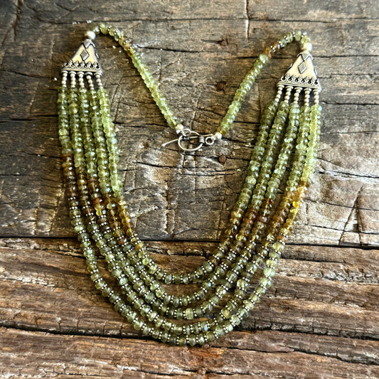 STERLING SILVER HESSONITE NECKLACE